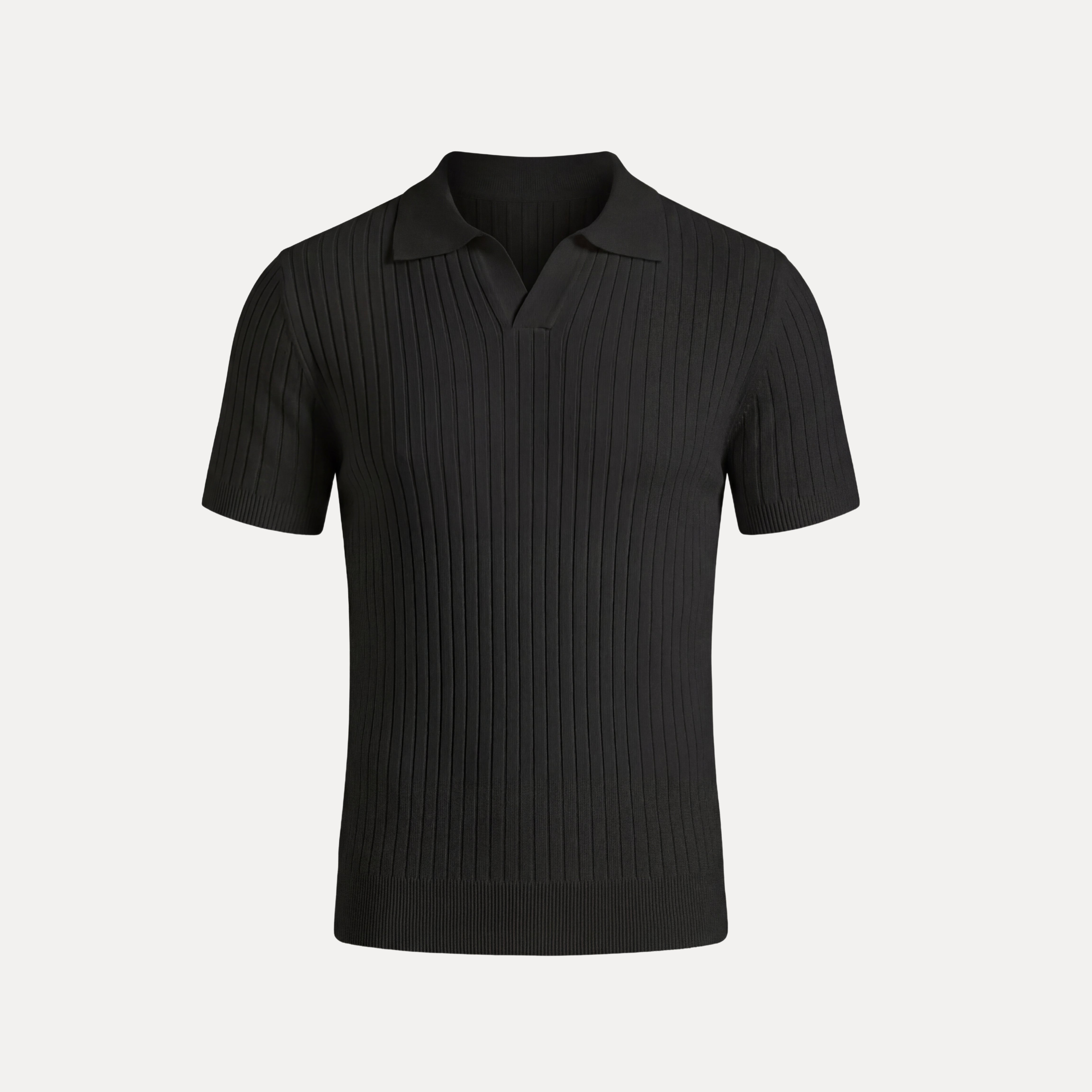 Ribbed Knit Polo