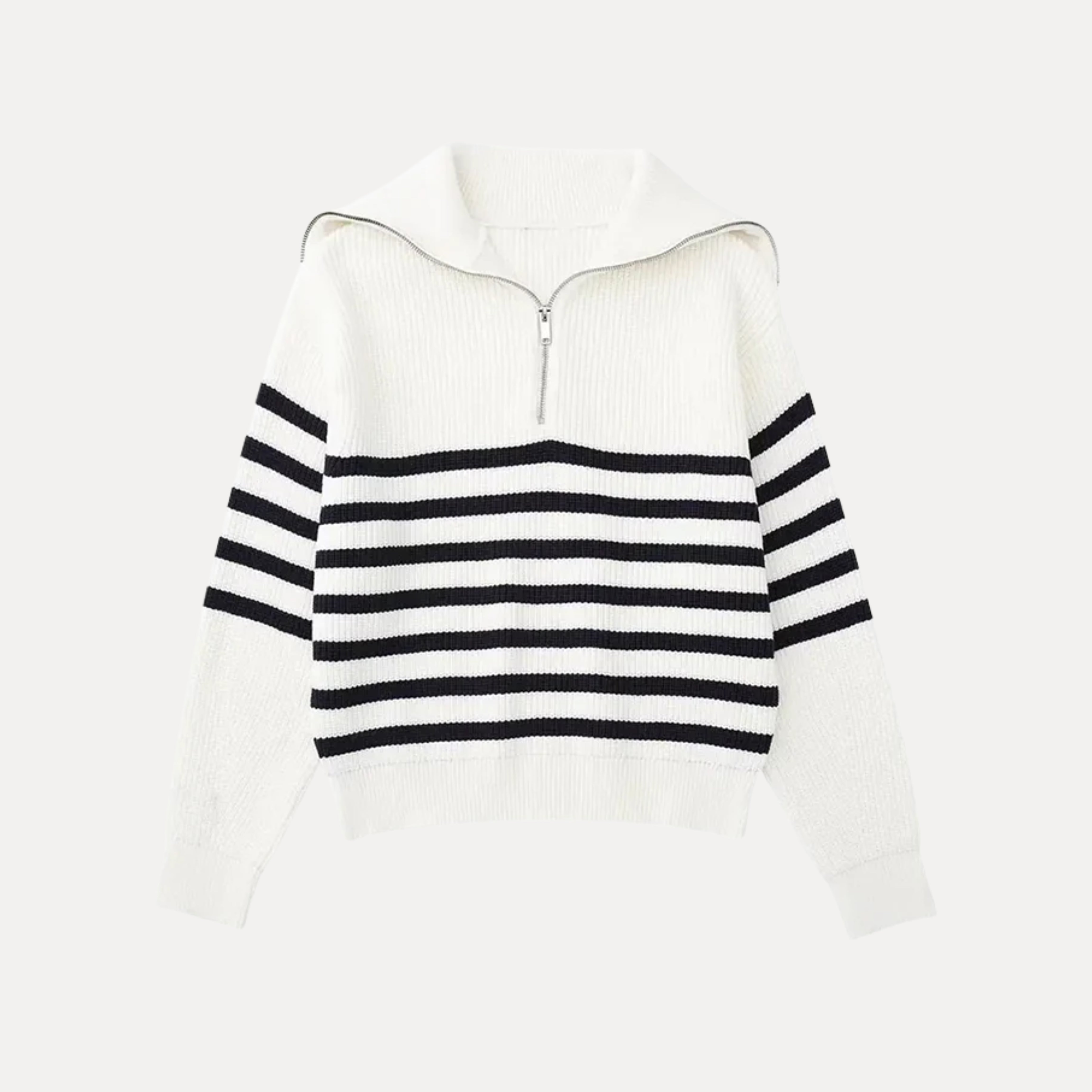 Striped Half-Zip Sweater