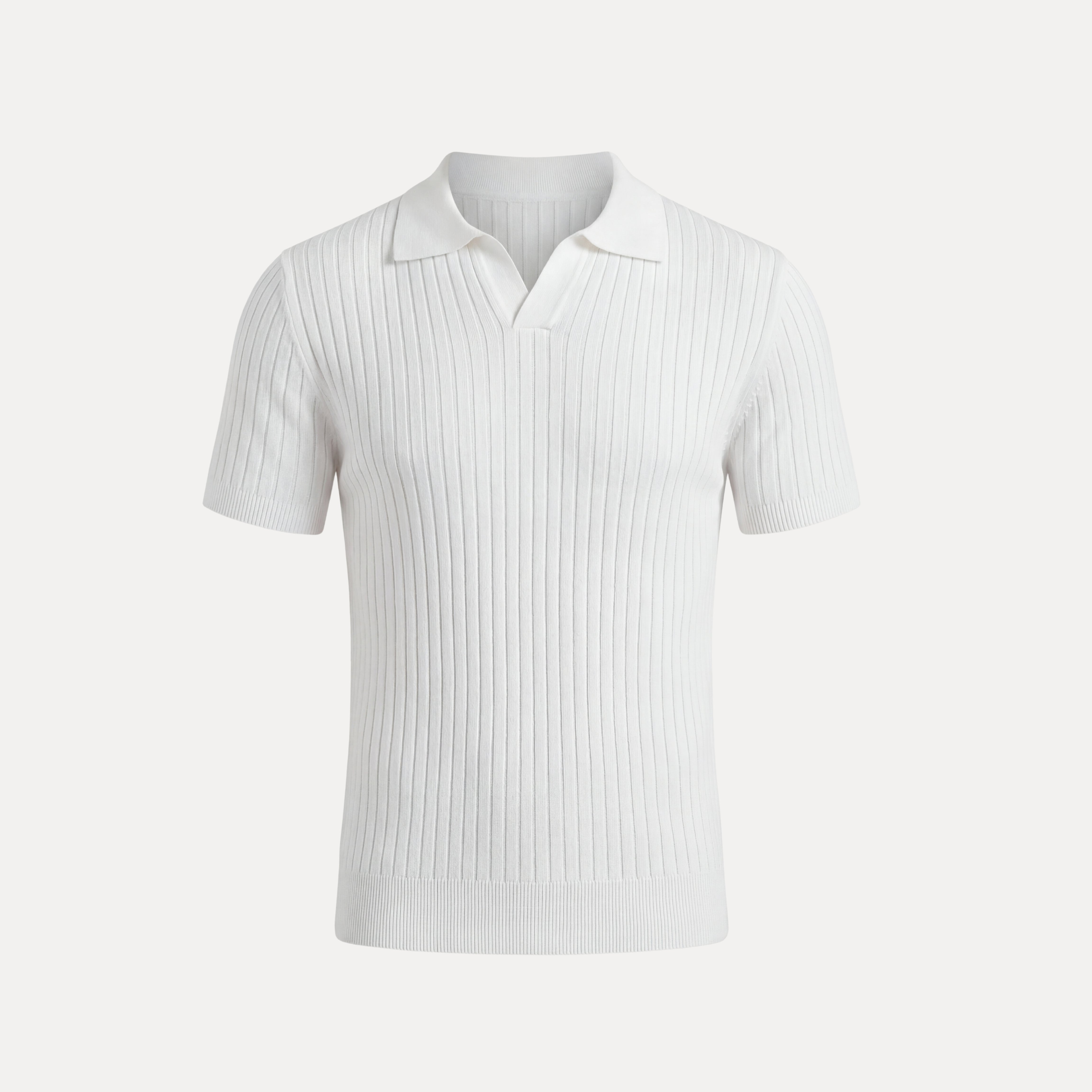 Ribbed Knit Polo